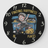 黄金の夢：裕福な少年 ラージ壁時計 (正面)