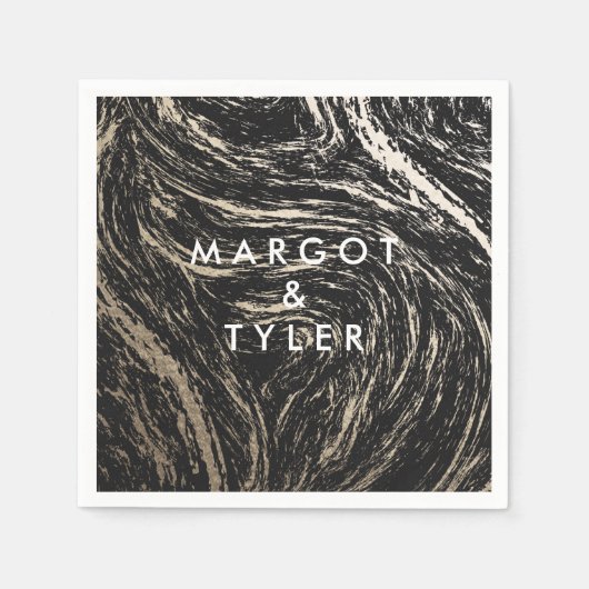 黄金の大理石 スタンダードカクテルナプキン (正面)