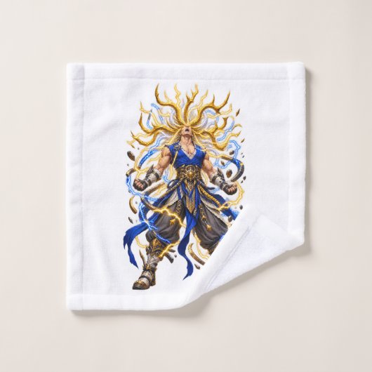 黄金の天上戦士 ファンタジー ウォッシュクロス (ウォッシュタオル)