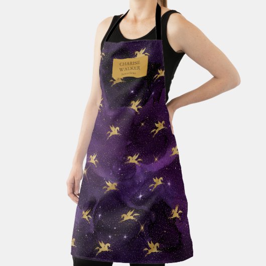 黄金の天神の美しいサロンモノグラムエプロン エプロン (インサイチュ)