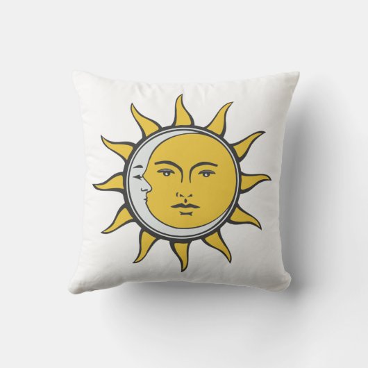 黄金の太陽と白の銀月の結合 クッション (裏面)