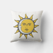 黄金の太陽と銀の月が白に共存する クッション (裏面)