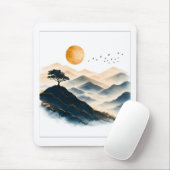黄金の太陽の山の風景  マウスパッド (マウス)