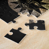 黄金の太陽の月の星の天文学の芸術 ジグソーパズル (側面)