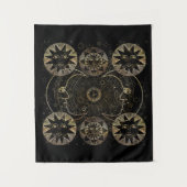 黄金の太陽の月の星の天文学の芸術 タペストリー (正面)
