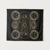 黄金の太陽の月の星の天文学の芸術 タペストリー (正面(横))