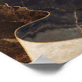黄金の女性の錯視サンと大理石のテクスチャー ポスター (角)
