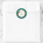 黄金の孔雀と渦巻き – 結婚のシールまたはシール ラウンドシール (バッグ)