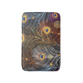 黄金の孔雀の羽：暗いパターン。 バスマット (正面縦)