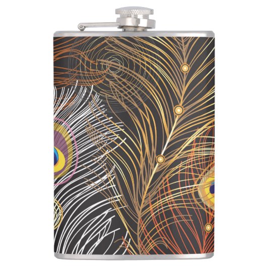 黄金の孔雀の羽:暗いパターン。 フラスク (正面)
