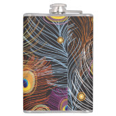 黄金の孔雀の羽:暗いパターン。 フラスク (裏面)