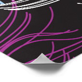 黄金の孔雀の羽：暗いパターン。 ポスター (角)