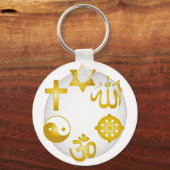 黄金の宗教記号の輪 キーホルダー (正面)