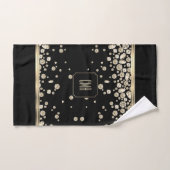 黄金の宝石ダイヤモンド（黒）とモノグラム バスタオルセット (ハンドタオル)