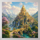 黄金の宮殿の幻想的な風景 ポスター (正面)