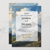 黄金の山々と雲の風景 招待状 (正面/裏面)