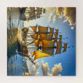 黄金の帆を張った高い船 ジグソーパズル (横)