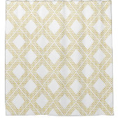 黄金の幾何学的な点 シャワーカーテン (正面)