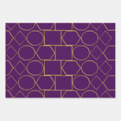 黄金の幾何学的パターン ラッピングペーパーシート (正面3)