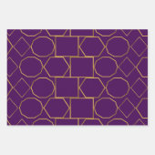 黄金の幾何学的パターン ラッピングペーパーシート (正面2)