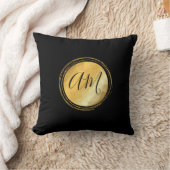 黄金の幾何学的ミニマルカスタマイズ可能文字 クッション (ブランケット)