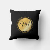 黄金の幾何学的ミニマルカスタマイズ可能文字 クッション (裏面)