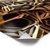 黄金の幾何学的ラブリリンス ポスター (コーナー)