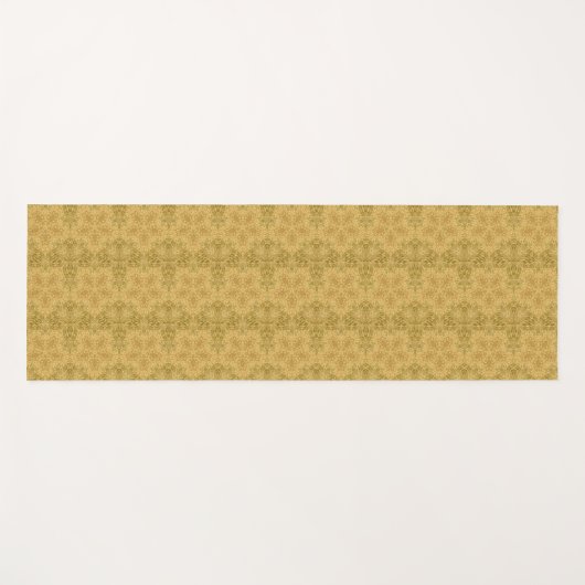 黄金の幾何学的抽象芸術アートパターン ヨガマット (正面(横))