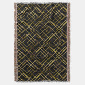 黄金の幾何学的、シームレスな菱形パターン。 スローブランケット (正面縦)