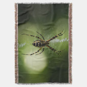 黄金の庭のクモの写真投げ毛布 スローブランケット (正面縦)