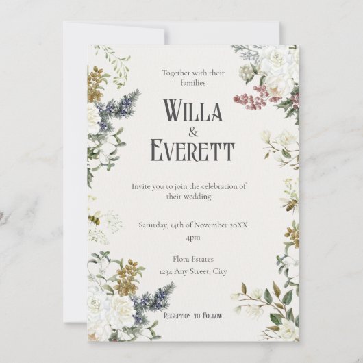 黄金の庭園のウェディング・招待状 招待状 (正面)