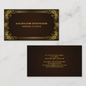 黄金の彫刻された王宮の花のフレーム 名刺 (正面/裏面)