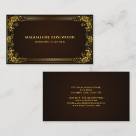 黄金の彫刻された王宮の花のフレーム 名刺