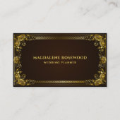 黄金の彫刻された王宮の花のフレーム 名刺 (正面)