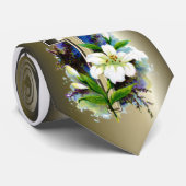 黄金の復活祭の十字と白いライリーの花 ネクタイ (ロール)