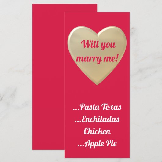 黄金の心 メニュー (正面/裏面)