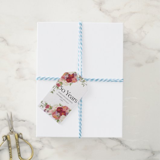 『黄金の思い出祝』（50年の愛） ギフトタグ (より糸付き)