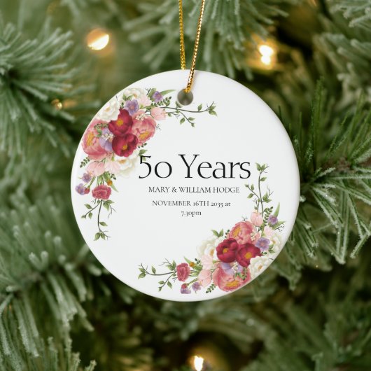 『黄金の思い出祝』（50年の愛） セラミックオーナメント (ツリー)