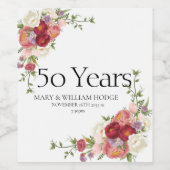 『黄金の思い出祝』（50年の愛） ワインラベル (シングルラベル)