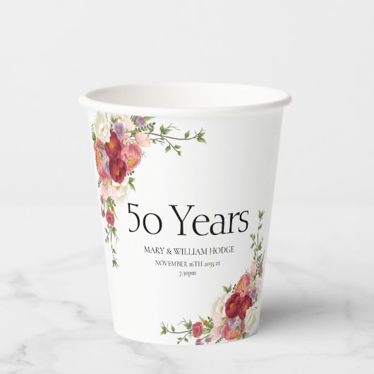 『黄金の思い出祝』（50年の愛） 紙コップ (正面)
