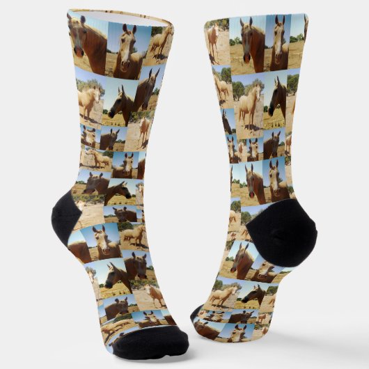 **「黄金の恵み：パロミノ写真コラージュ** ソックス (傾斜あり)