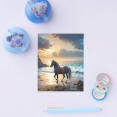 黄金の恵み:夕日の海岸のパロミノの馬 チラシ (シングル)