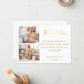 黄金の感謝してい本あなた赤ちゃんシャワー2枚 ノートカード (正面/裏面インサイチュ)