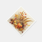 黄金の感謝メドレー：葉と花模様 スタンダードカクテルナプキン (角)