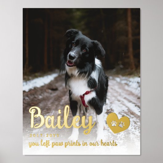 黄金の手のプリント私たちのハートドッグメモリアル 箔ポスター (正面)