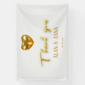 黄金の手紙とバルーン結婚の 横断幕 (縦)