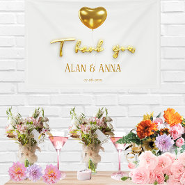 黄金の手紙とバルーン結婚の 横断幕