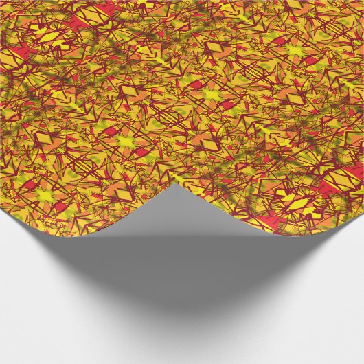 黄金の抽象芸術アートのペルシャまたは中東の外観 ラッピングペーパー (角)