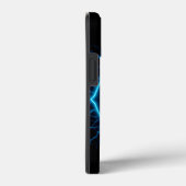 黄金の文字Cと青の電気装飾 Case-Mate iPhoneケース (裏面 / 右)