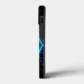 黄金の文字Cと青の電気装飾 Case-Mate iPhoneケース (裏面 / 左)